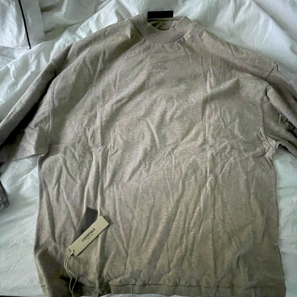 ESSENTIALS LS Tee - Core Heather / S